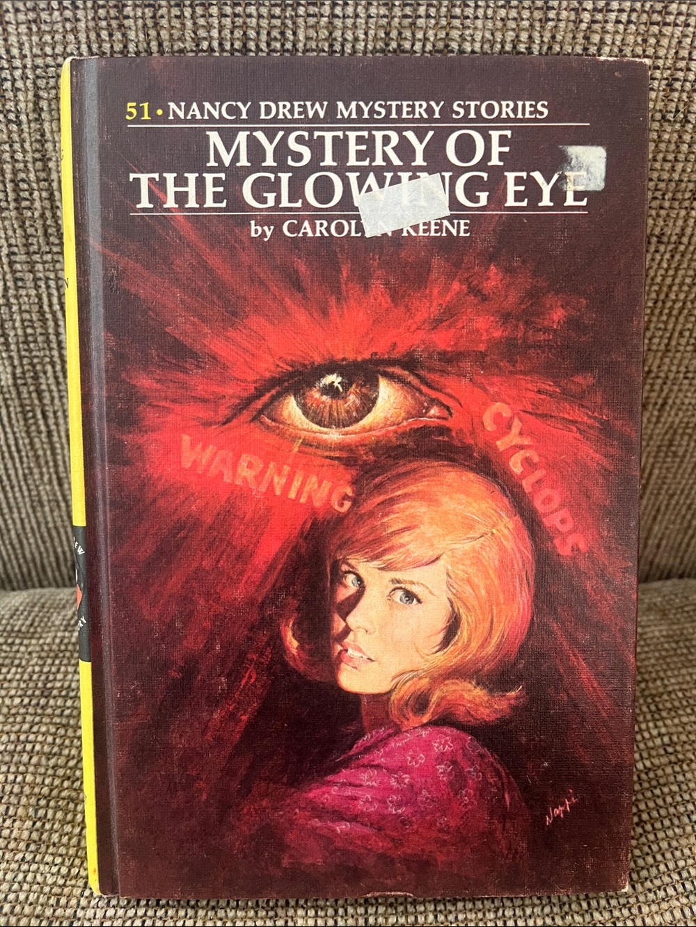 Vintage hardcover copy of The Mystery of the Glowing Eye by Carolyn Keene